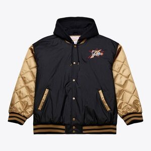 Philadelphia 76ers Black/Gold 2001 Team Roster Diamond Fusion Full-Snap Jacket